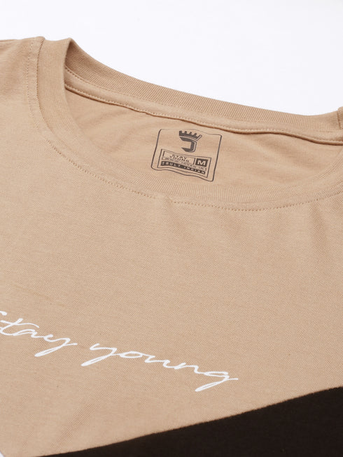 Multicolour Colourblocked Crew Neck Tshirt